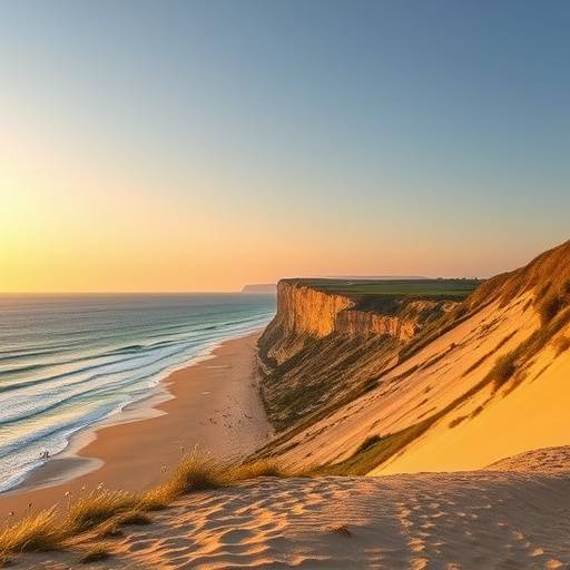 Photo de Lieu 9: Panorama de la Dune du Pilat avec l'océan Atlantique en arrière-plan et quelques personnes marchant sur la dune.